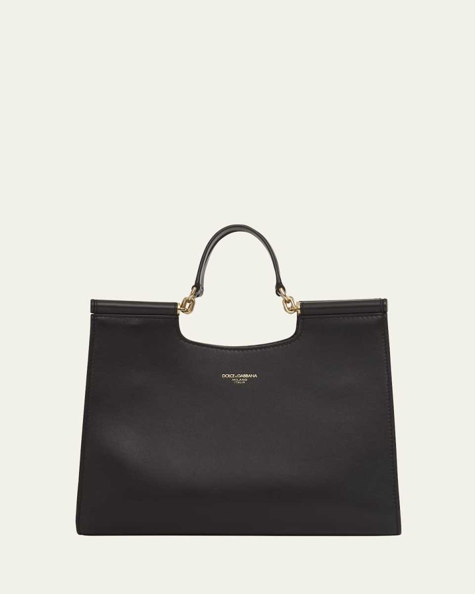 Sicily Small Leather Shopper Tote Bag